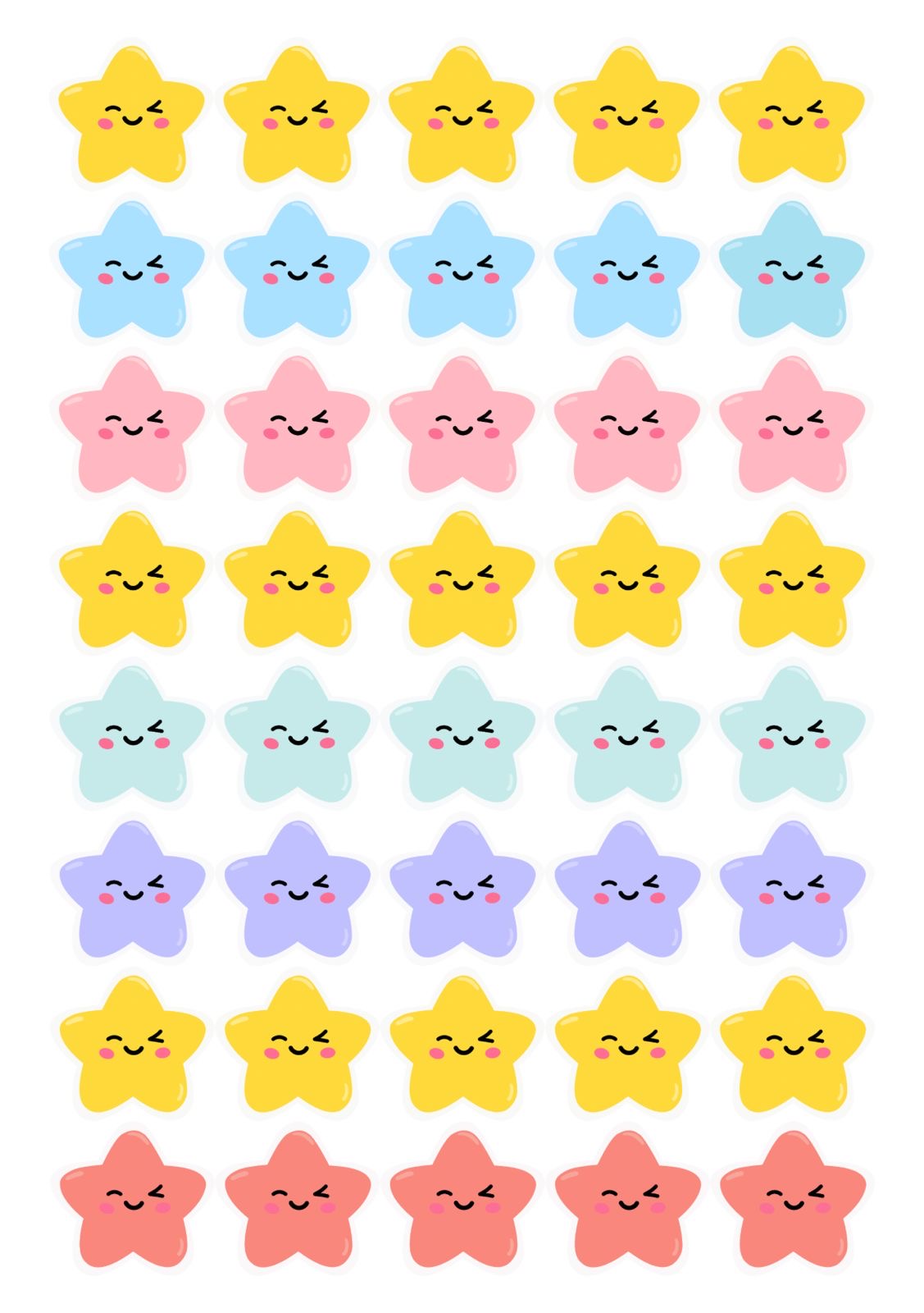 Stars Stickers Sheet